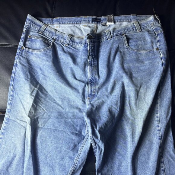 Harbor Bay Men’s Relaxed Jeans 56x30 Medium Wash Cotton Denim - Picture 1 of 13